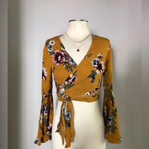 ILLA ILLA Floral Long Sleeve Wrap Top